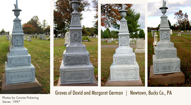 David German and Margaret Sterling German graves in Newtown PA